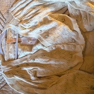 For Love And Lemons Cream Knit Blanket